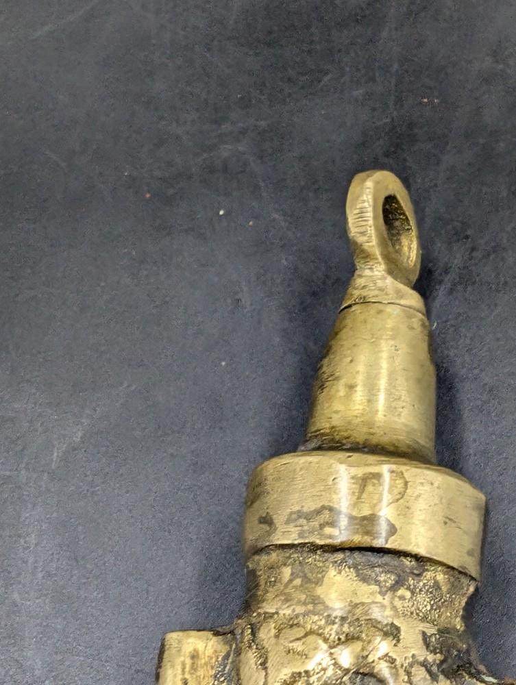 Antique Brass Black Powder Flask Embossed