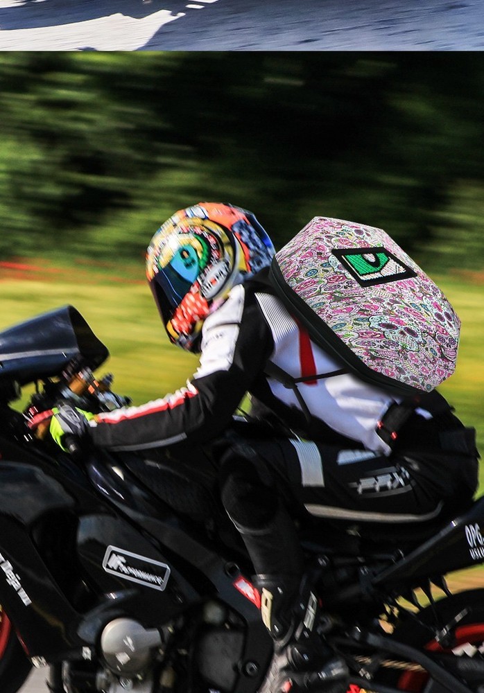 Animated Eyes LED Backpack - Programmable Moving Display, Cool Gamer Rucksack