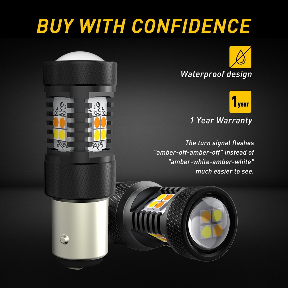 AUXITO 1157 Switchback LED Front Turn Signal Parking DRL Light Bulbs Error Free