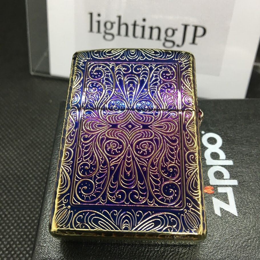 Zippo 5 Sided Processing Arabesque Aurora Gold Oxidized Lighter Limited Number