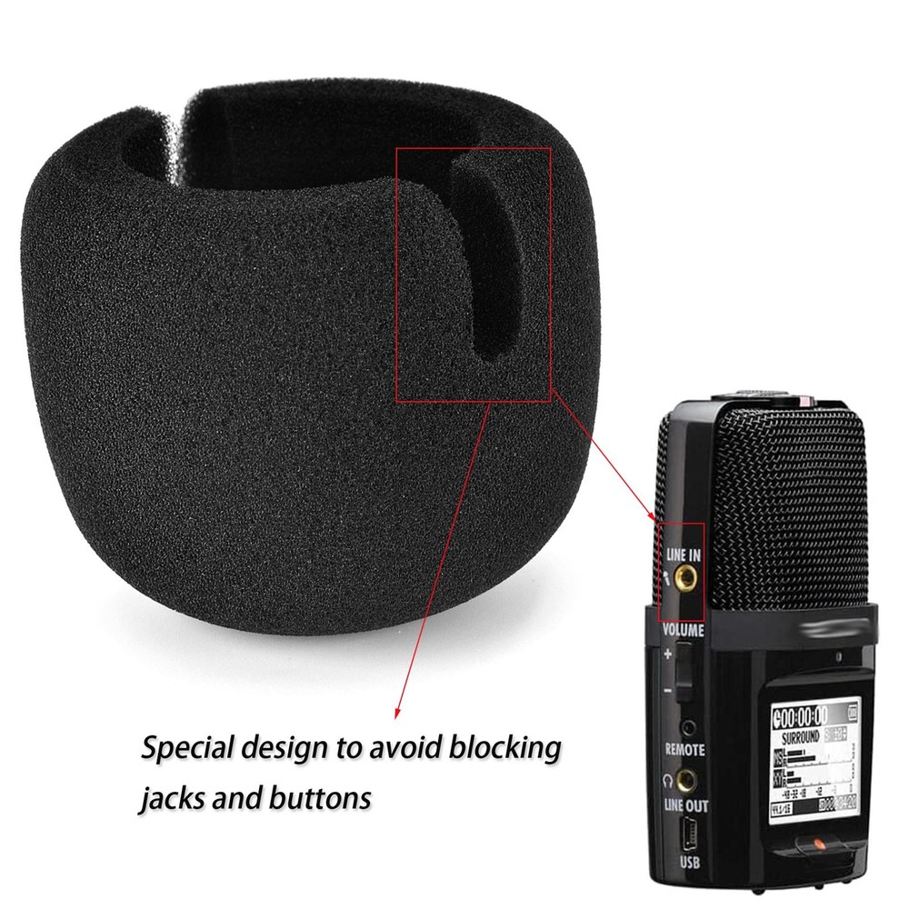 Wind Shield Microphone Foam For ZOOM H2N Recorder Pop Filter Windscreen Cover D