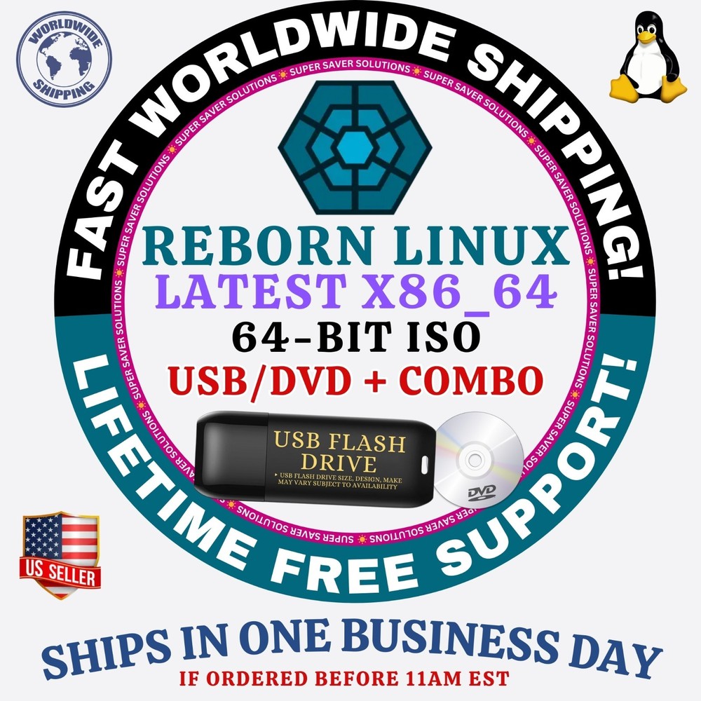 RebornOS Linux OS - LATEST VERSION - USB / LIVE DVD MAC, PC