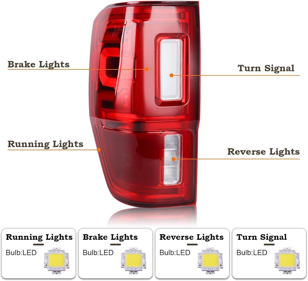 Driver Side LED Tail Lamp Ford Ranger 2019-2023