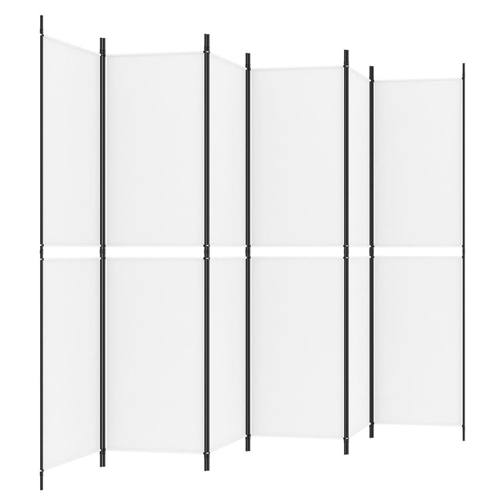 6-Panel Room Divider White 118.1"x78.7" Fabric