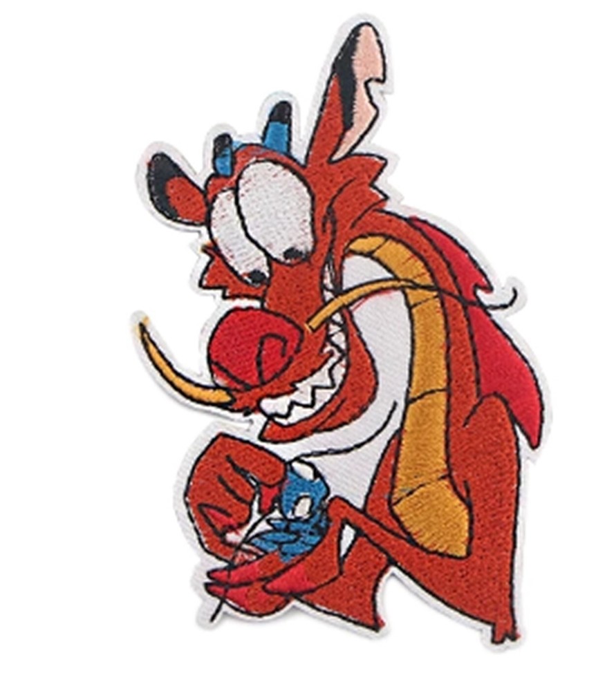 Mulan Dragon Mushu Embroidered 3.75" Tall Iron on Patch
