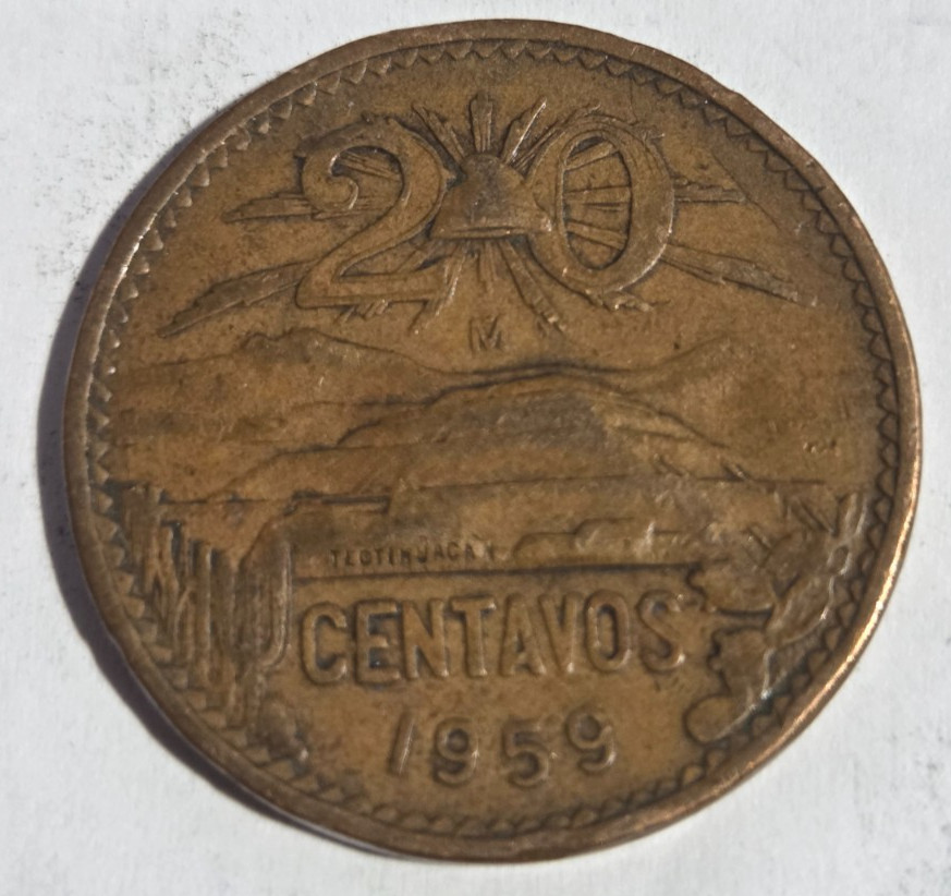 1959 Mexico 20 Centavos KM-440