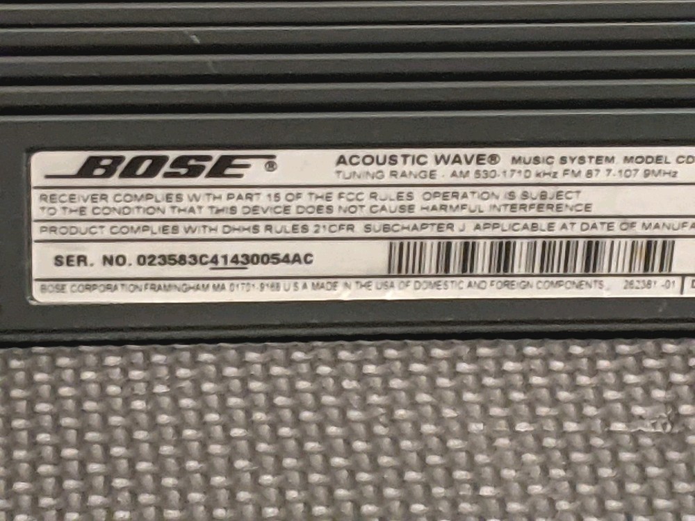 Bose CD-3000 Acoustic Wave Music System Tested & Working CD Player No Remote