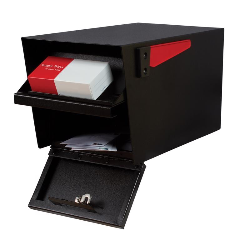 Mail Boss 7506 Black Mail Manager Steel Curbside Locking Security Mailbox