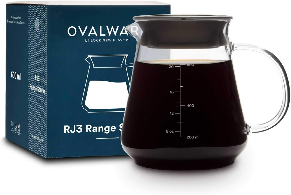 Glass Range Coffee Server for Pour over Coffee & Tea - 600Ml/20Oz Ovalware Micro