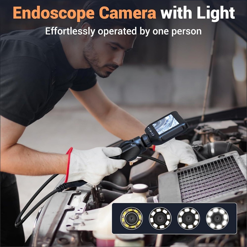 Two-Way Articulating Borescope Camera with Light Endoscope Inspection Camera