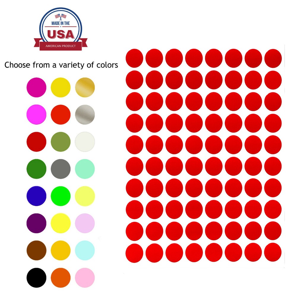 Color Stickers 13mm Color Coding Dot Labels 1/2" Round Inventory Code Sheets