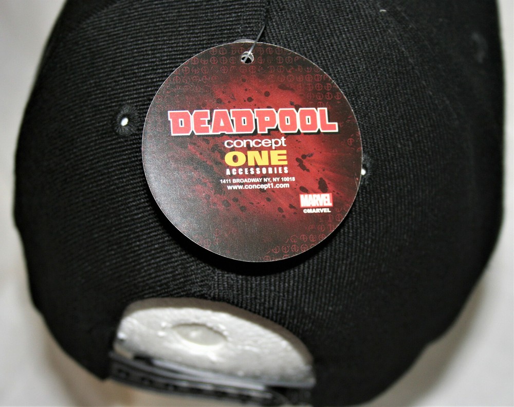 Marvel Comics Deadpool Classic Logo Black Baseball Trucker Cap Hat New Tag OSFM