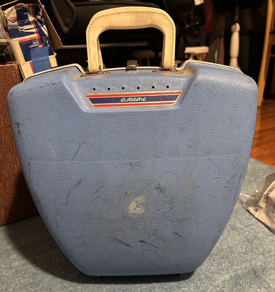 Vintage Gladding Bowling Ball Case Blue With White Handles