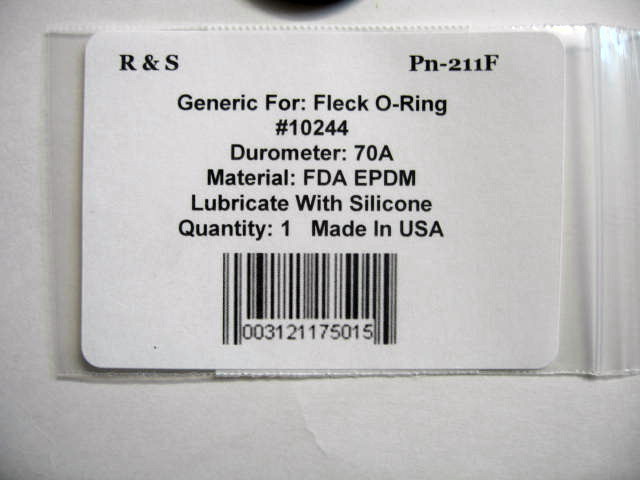 Fleck Control Valve Assembly o-ring 10244 / R&S 211F / FDA EPDM Material
