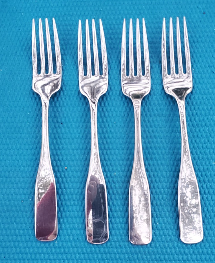 4-Oneida Community Cimarron stainless DNNER FORKS 7 1/8" EXQUISITE!