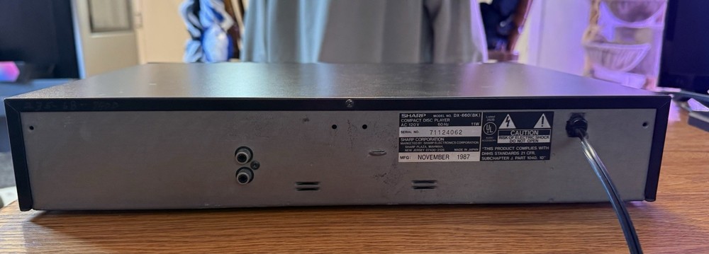 Sharp DX-660 CD Player 1987 Vintage Tested Working Reads Discs Intermittent Skip