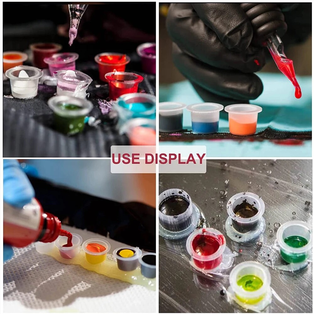 Tattoo Large Medium Small Ink Pigment Cup Ring transparent Microblading Cap Lip