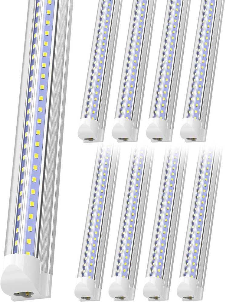 24 Pack 8FT LED Tube Light Fixture T8 Integrated Shop Ceiling Light 72W 8600LM