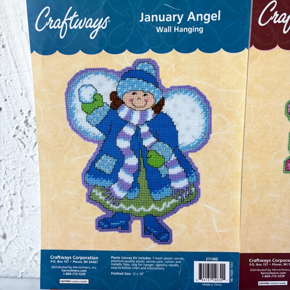 Craftways Monthly Angel Plastic Canvas Wall Hanging Patterns - 9 Patterns Only