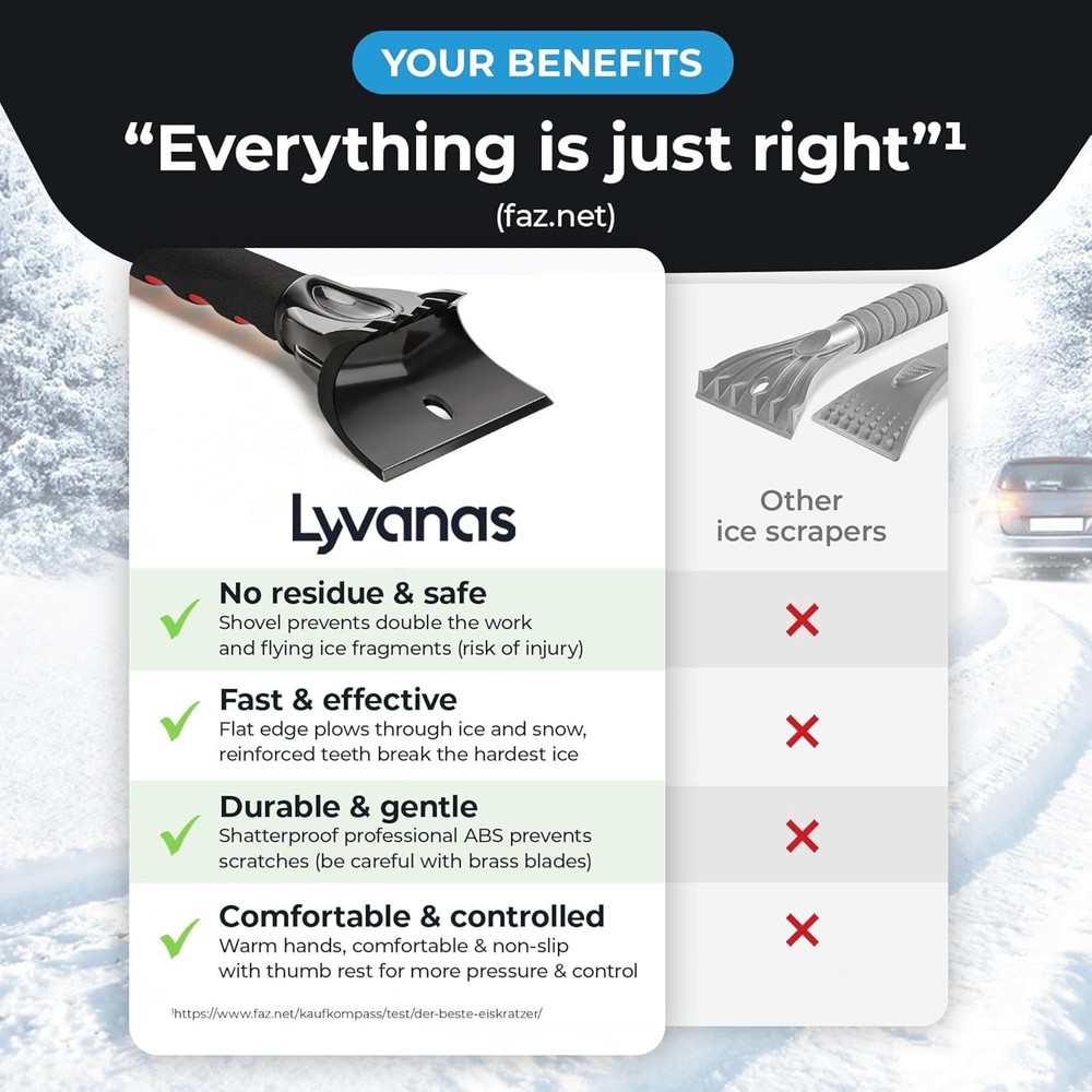 Winner 2026 Ergonomic Car Ice Scraper - Fast & Safe Windshield Remover