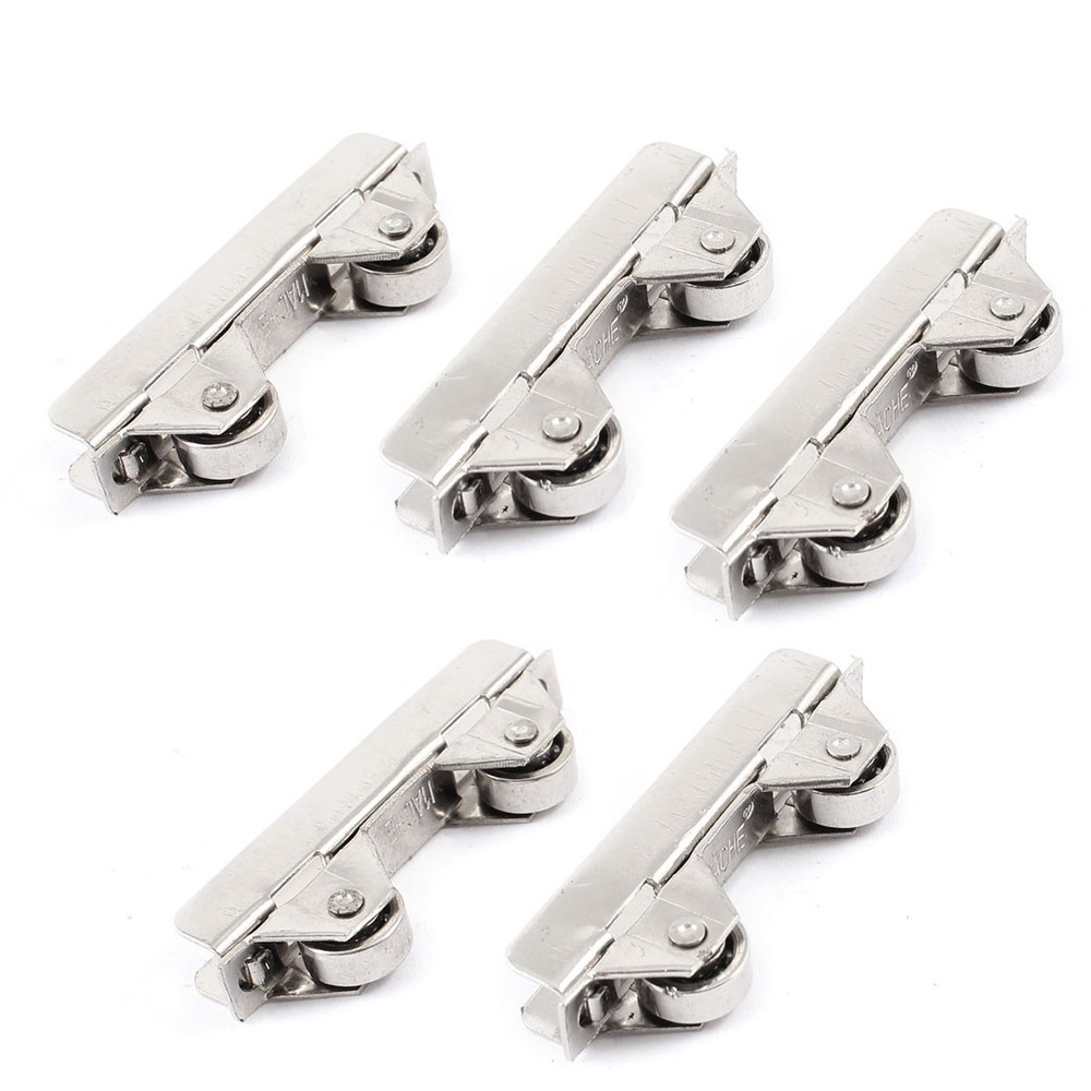 5 Pcs Silver Tone Wheel Sliding Wardrobe Glass Window Door Roller