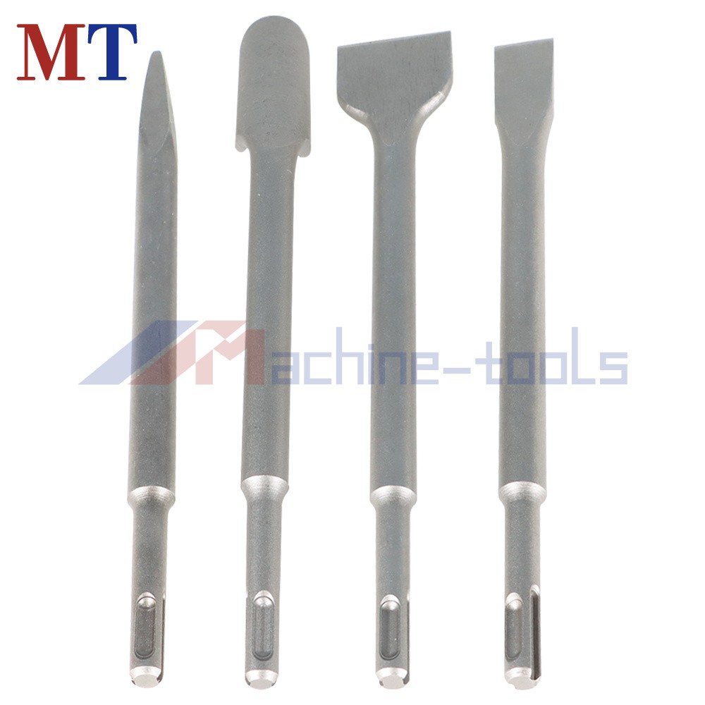 4 Pack Flat Chisel Grooving Chisel & Point Chisel Durable SDS Plus Chisel Bits
