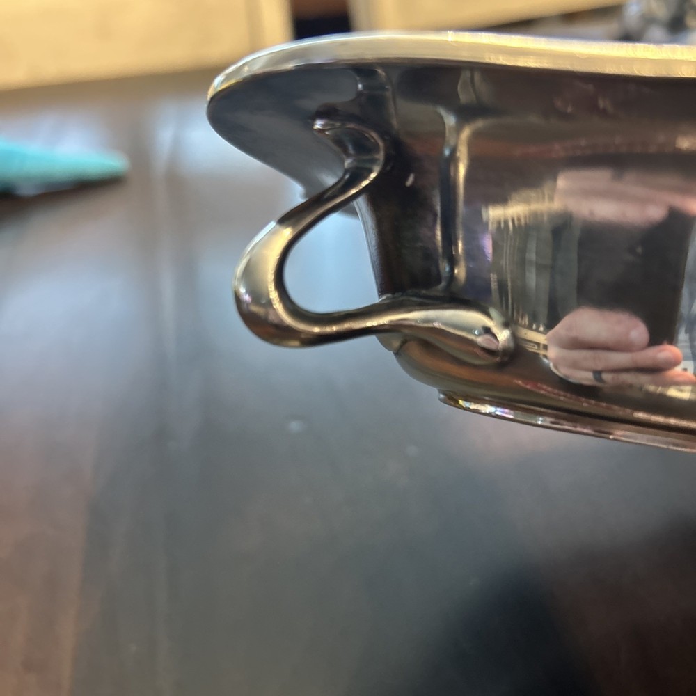Vintage Silver 10” Oval Dish