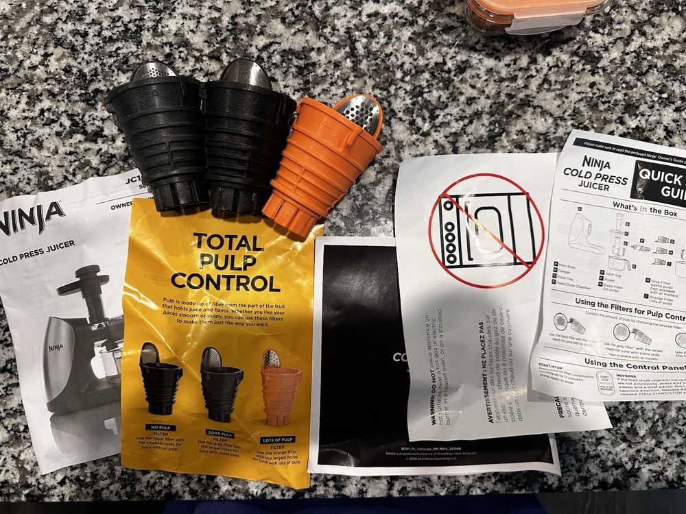 Ninja Cold Press Juicer Pro Slow Juicer with Total Pulp Control, Black