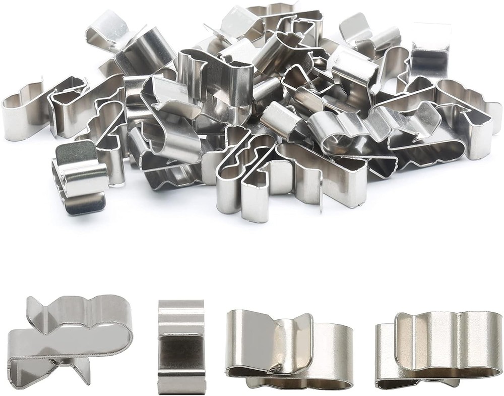 50Pcs Trailer Frame Wire Clips, 23mm Length Solar Double (50Pcs)