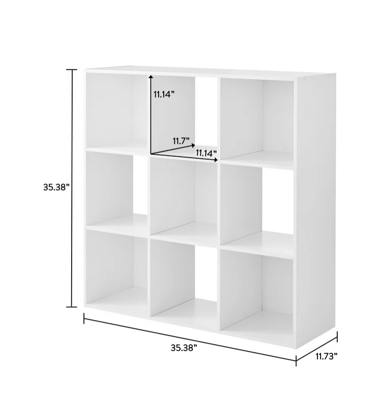Mainstays 9 Cube Storage Organizer, White