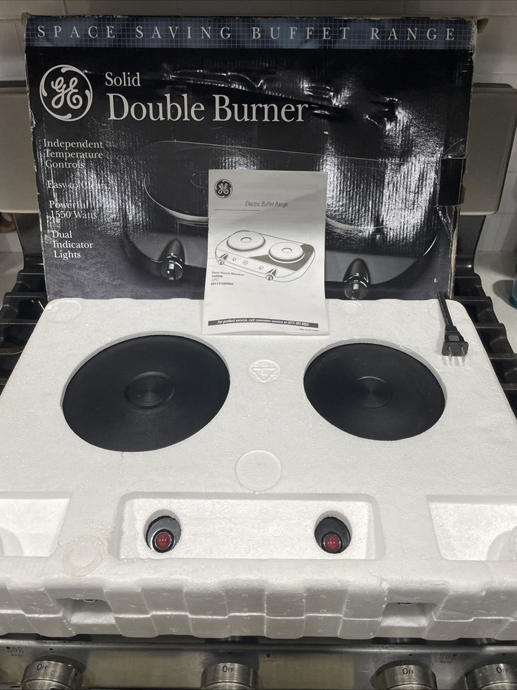GE Double Burner Table Stove Model 168996 General Electric Buffet Range Camping