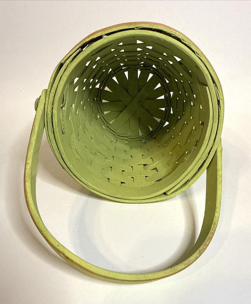 Spring Green Easter Basket 4.5” Tall & Across Swivel Handle