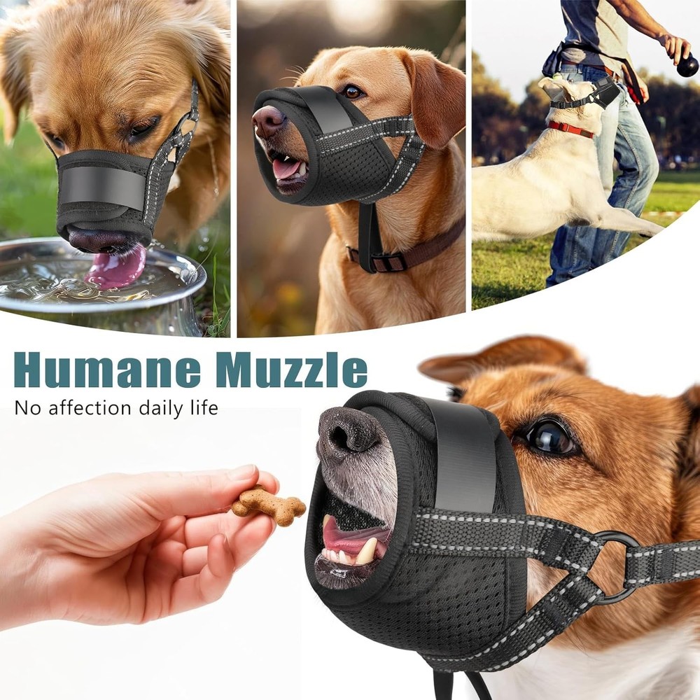 Comfortable Puppy Muzzle in XL - Breathable Mesh for Safe Training & Control