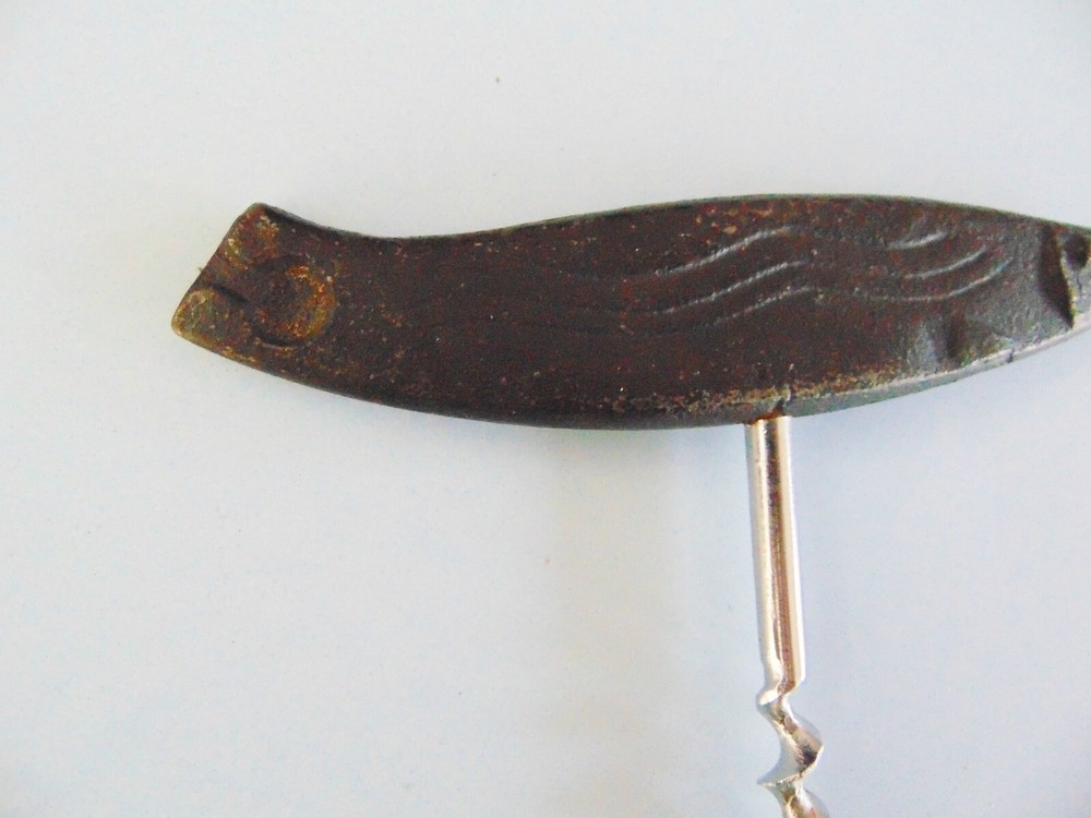 Vintage Black Fish Corkscrew