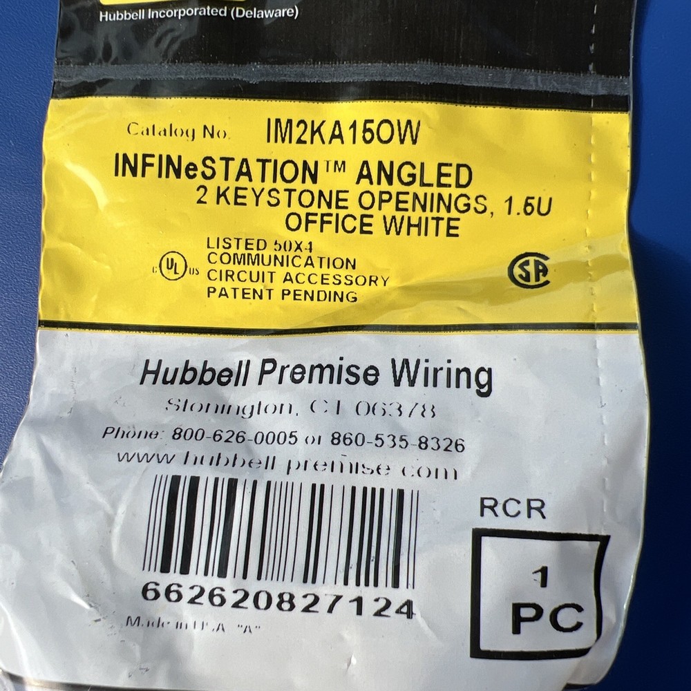 Hubbell Premise wiring Angled 2 Keystone Openings 6 pack.