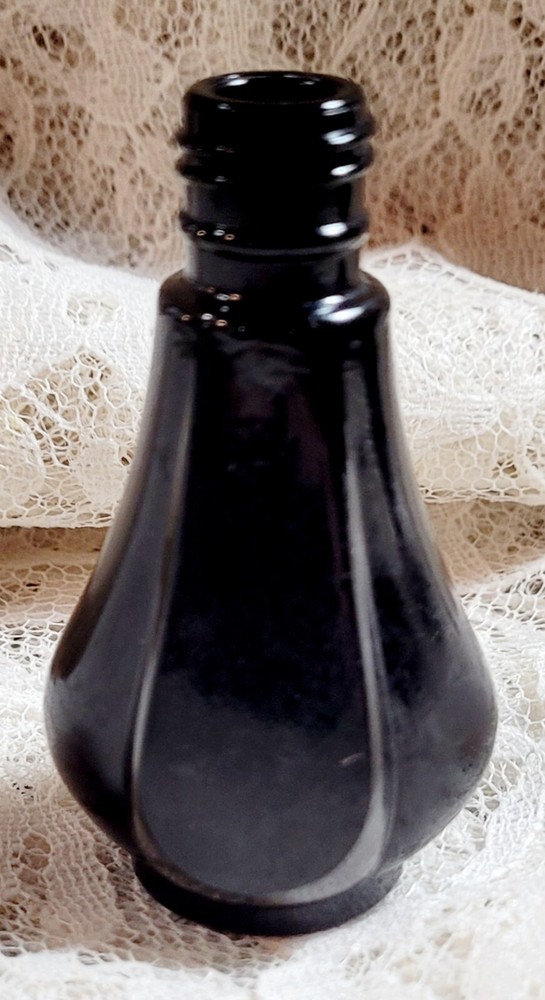Perfume Bottle Black Vintage England 2.75"