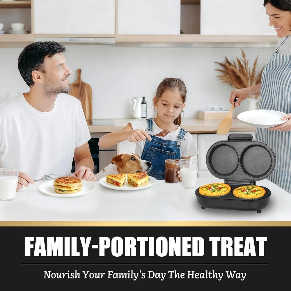 Electric Double Omelette Maker with Non-Stick Coating - Quick Breakfast Solution