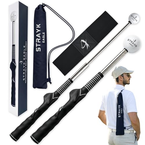 Retractable Golf Swing Trainer - Fix Your Slice, Improve Swing Tempo & Get