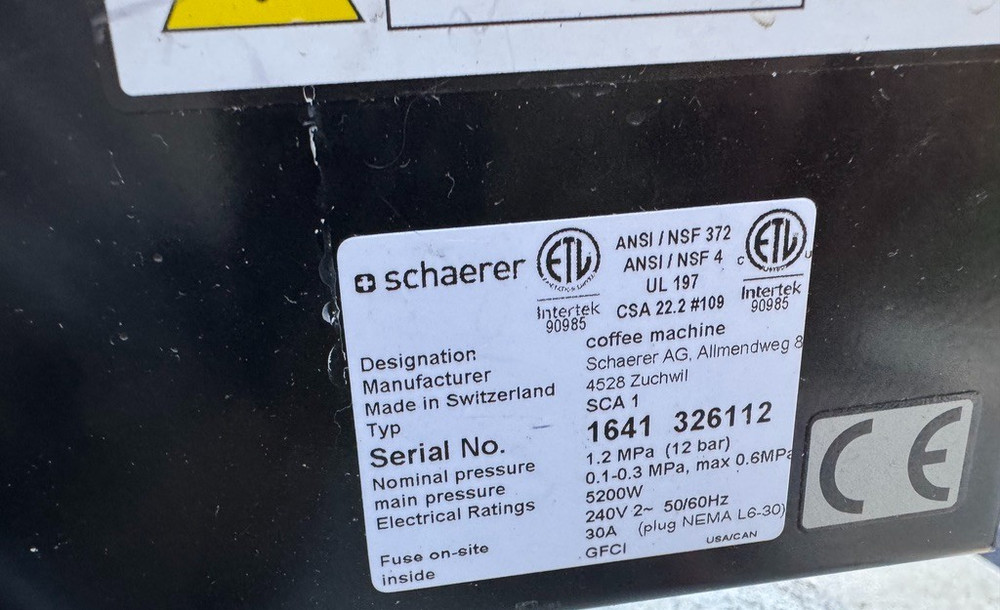 OEM Schaerer User Control Panel Assembly for older Coffee Art Plus Unit preowned