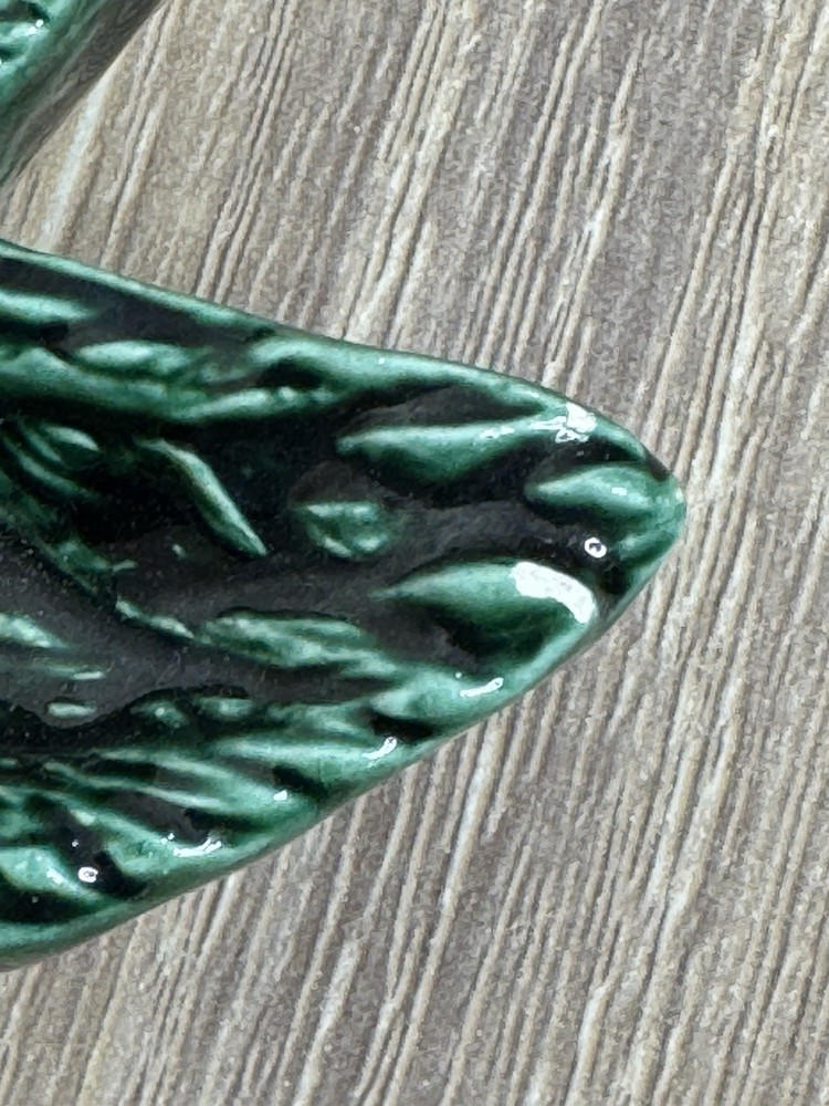 Vintage 9” Ceramic Hand Painted 3D Christmas Tree Shaped Dish Decor