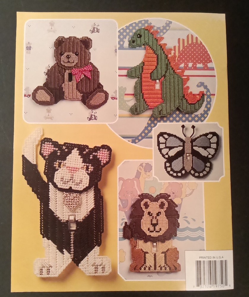 Annie's Attic Delightful Light Switch Covers - Plastic Canvas FISH RABBIT FROG