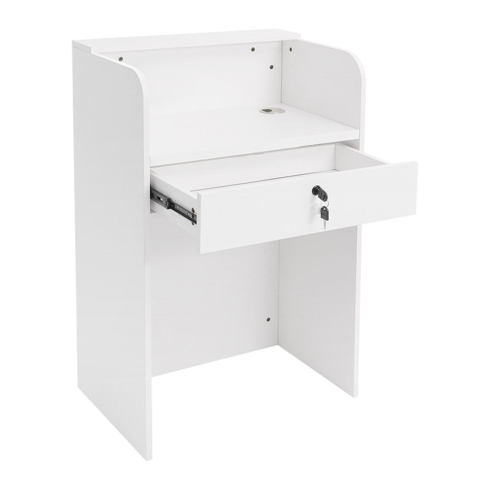 Modern LED Reception Front Desk Checkout Reception Counter with Lockable Drawer