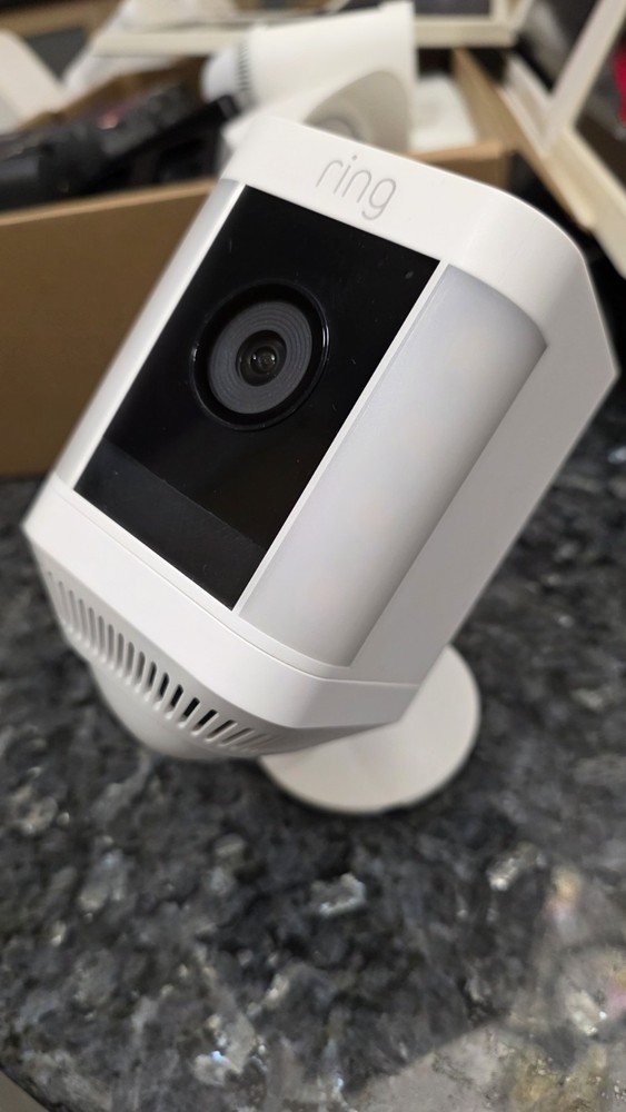 Ring Spotlight Cam 9 Wireless Cameras White Battery Solar Powered IP System