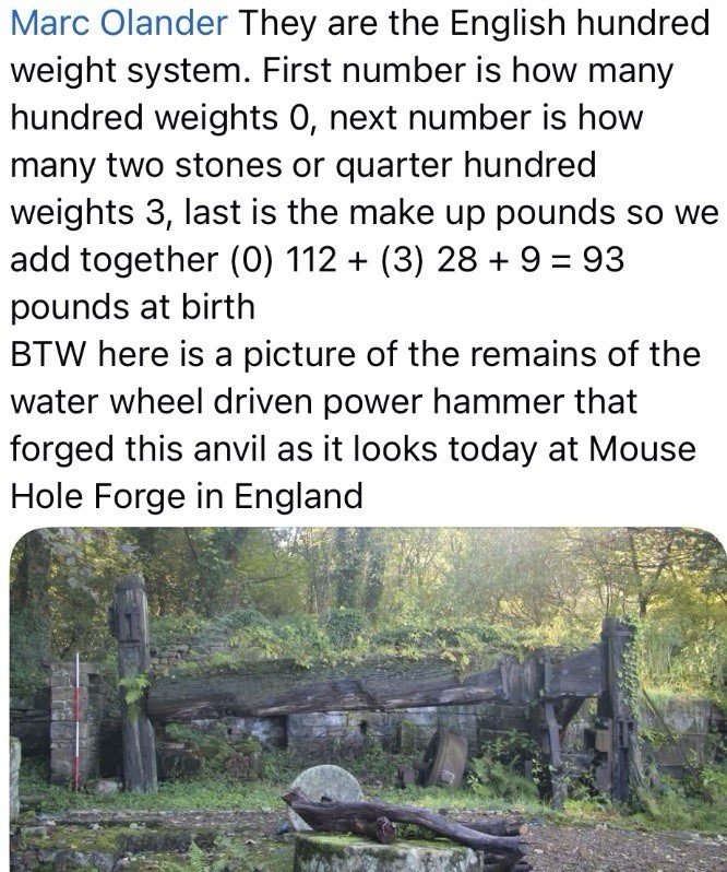 93 lbs M & H Armitage Mouse Hole Anvil
