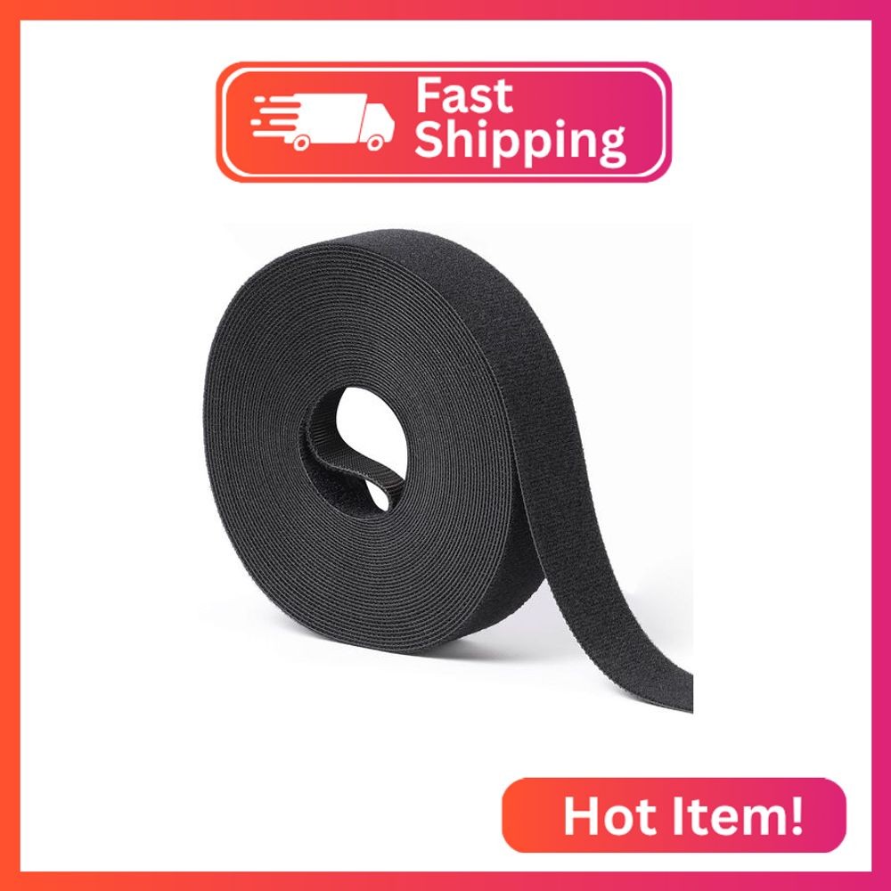 1 in x 30 ft Hook and Loop Roll | Double-Sided Strips, Self-Gripping Straps | Re