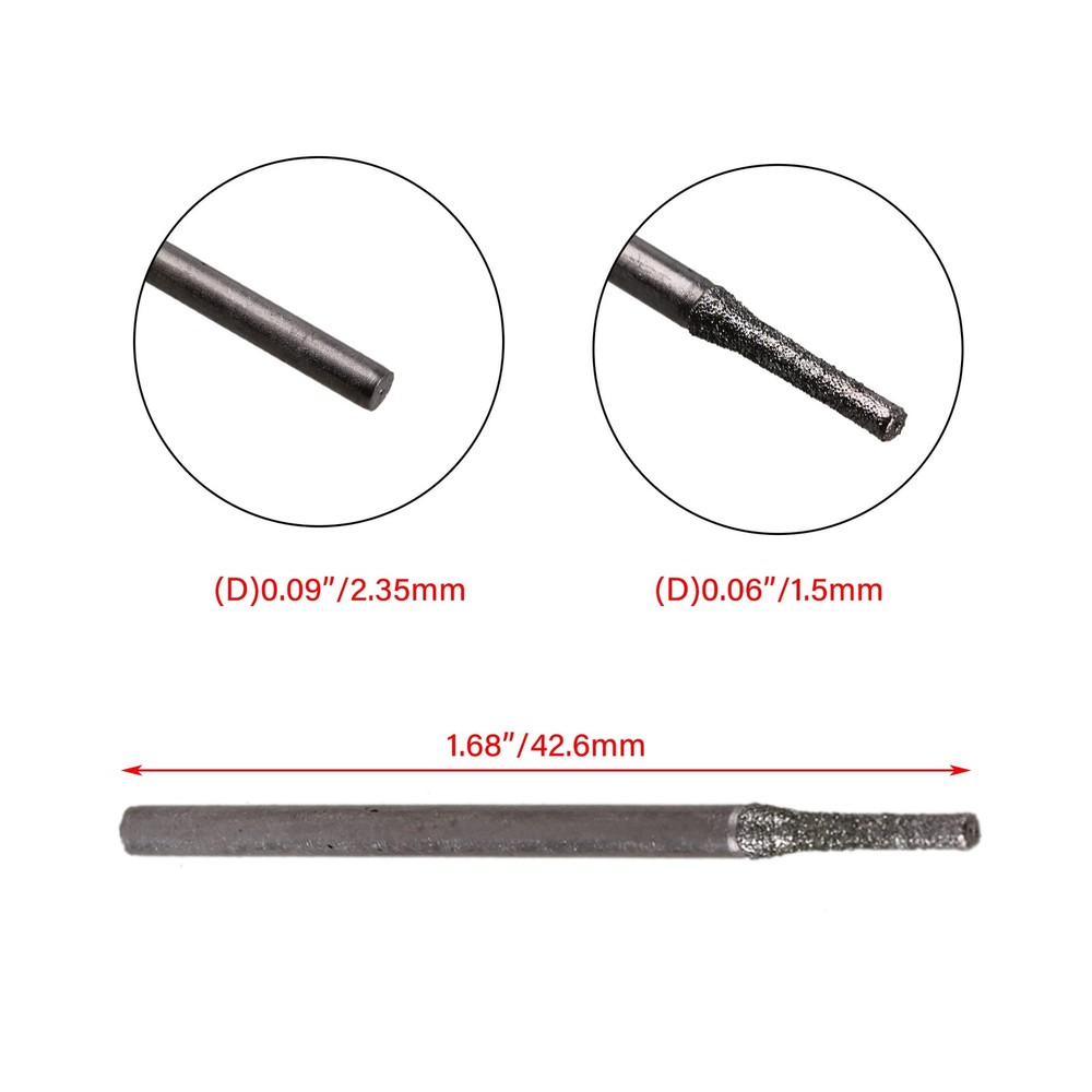 BQLZR Silver 1.5mm Diamond Electroplated Core Drill Hole Bits for Gems Pack...