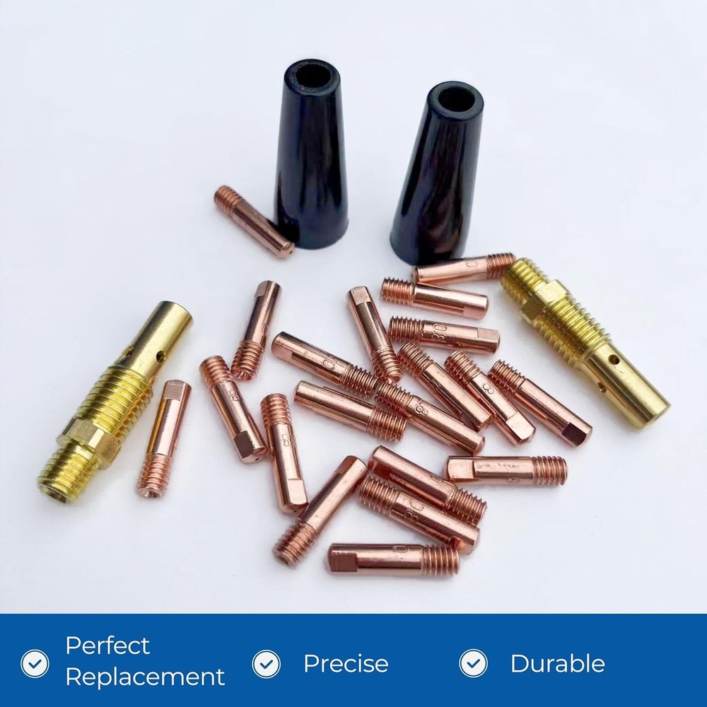 24PCS Flux Core Gasless Nozzle Welding Kit 0.030" Accessory