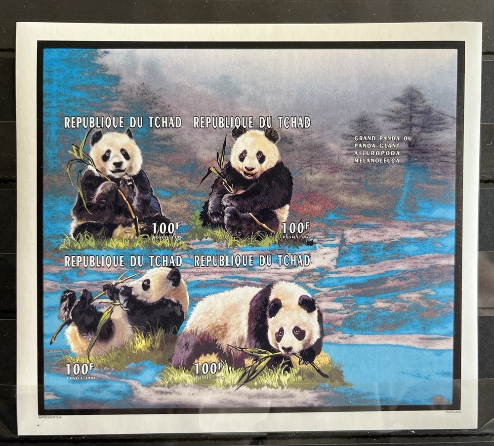Chad - Panda / Animals on stamps - Imperf.   MNH** YN