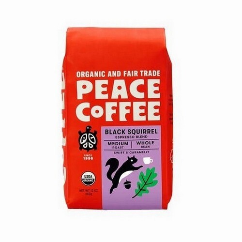 Whole Bean Black Squirrel Espresso Blend 12 Oz By Peace Coffee