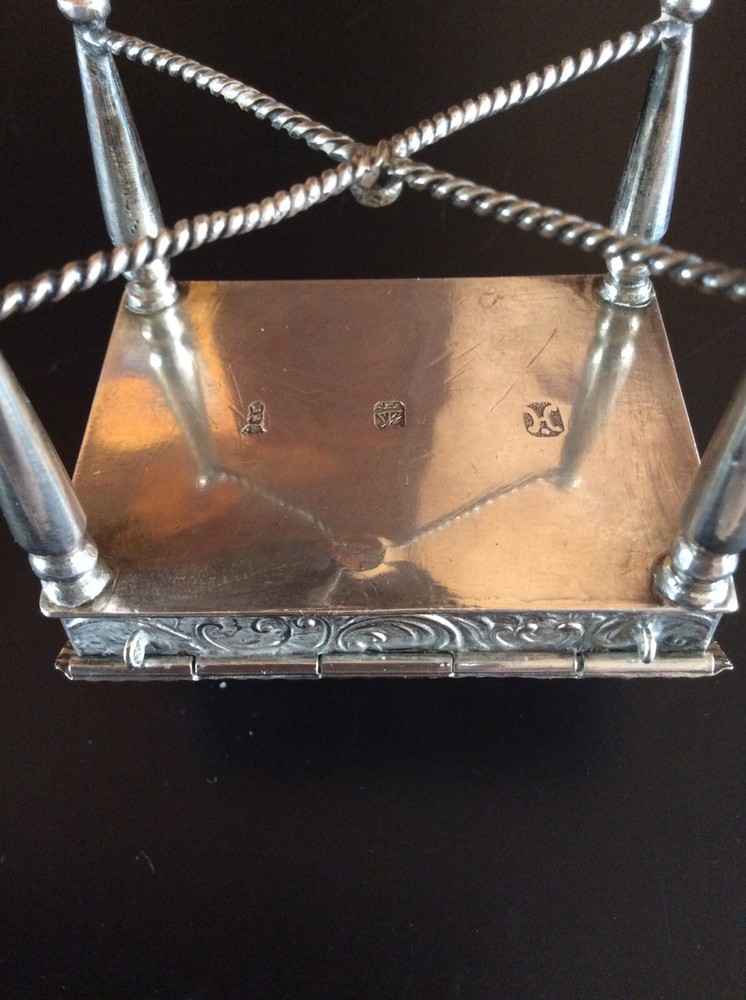 Antique Miniature Dutch Silver Desk